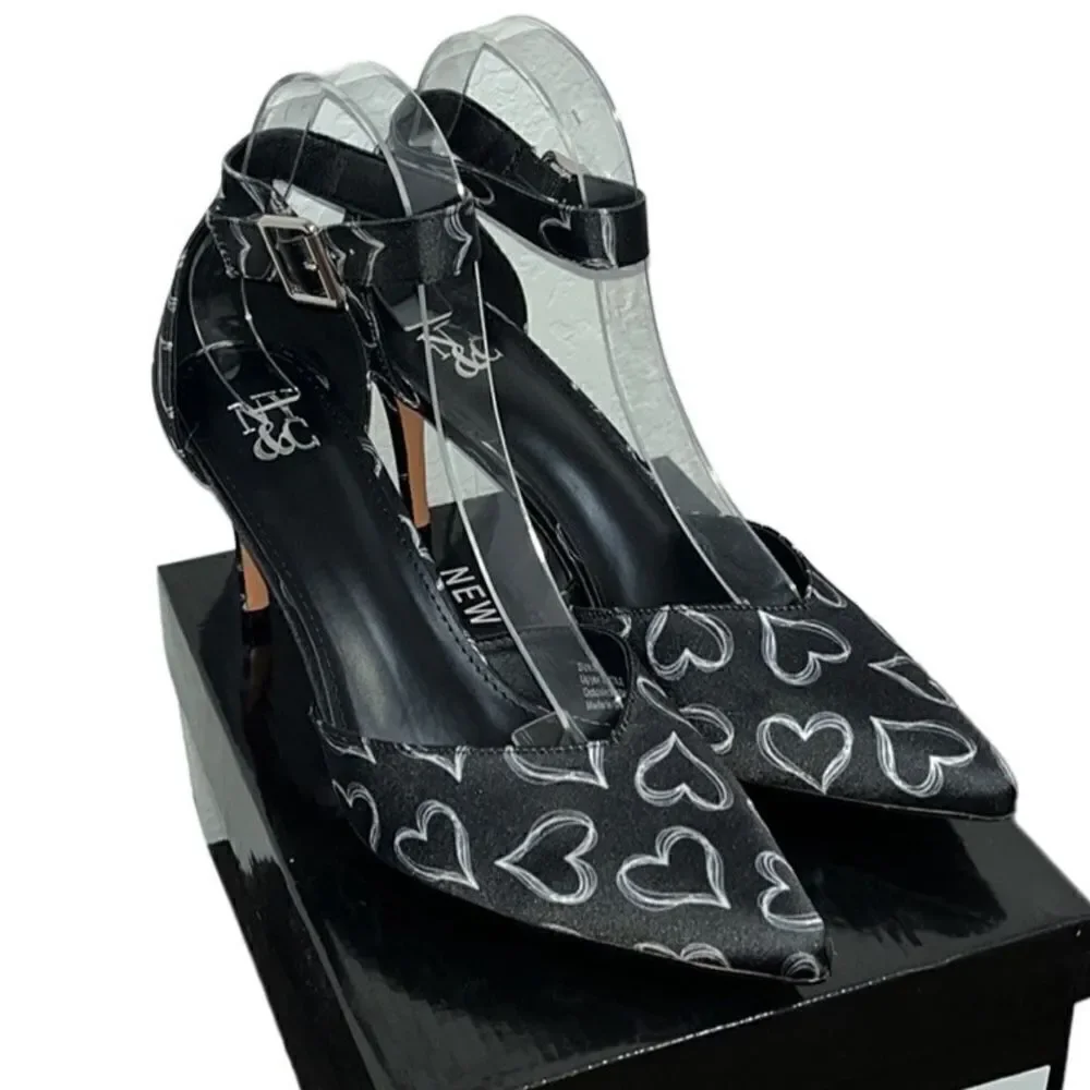 NY&Co Heart-Print Single-Band Stiletto Heels